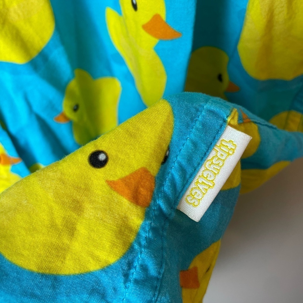 TIPSY ELVES Men's Rubber Ducky Tailored Fit Hawaiian Shirt Size 2XL Yellow Blue - Picture 4 of 8